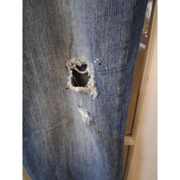 The Avenue Size 22 Jeans Distressed And Bedazzled - Picture 4 of 7